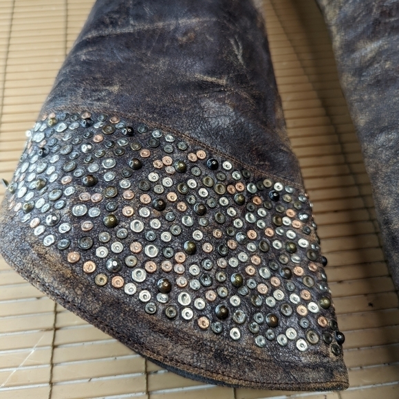 Frye women's sz 7M over the knee 22" tall riding, motorcycle Boho boots. Distres - Picture 9 of 12